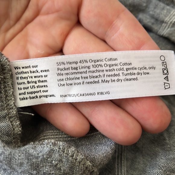 Eileen Fisher Hemp-Cotton Natural Fiber Short Sleeve Grey Stripe Dress Lagenlook - Picture 11 of 12